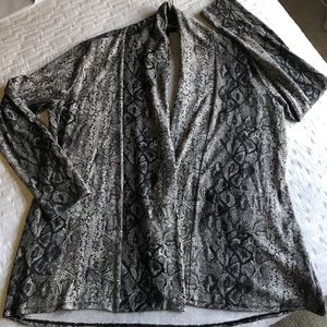 Gibson snake print open front cardigan